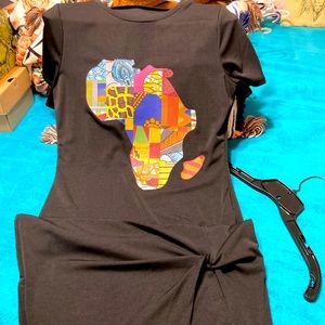 Africa print fitted dress